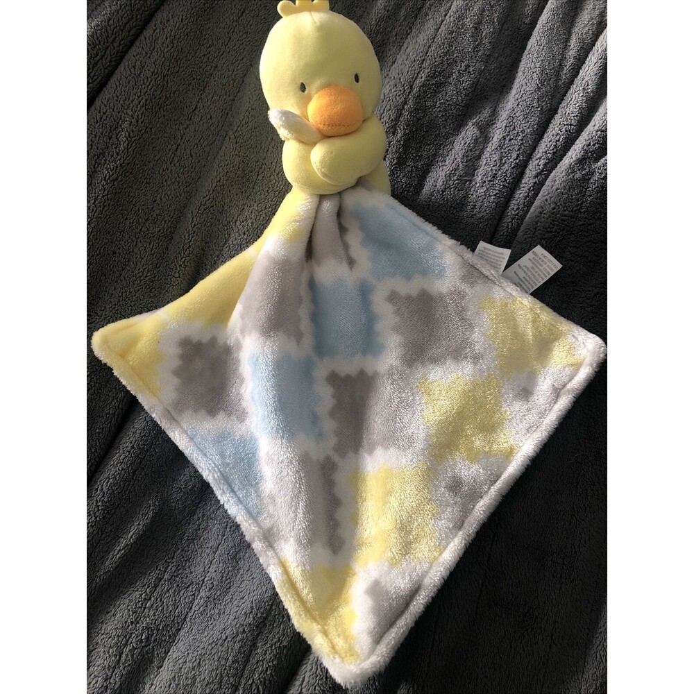 Baby Starters Duck Chick Lovey Security Blanket Satin Rattle Plush Comfort